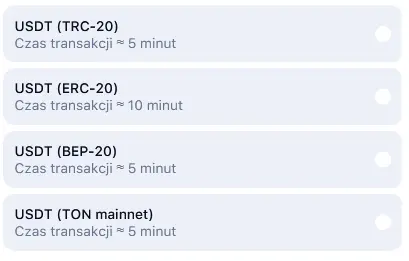 Doładuj USDT w 1Win