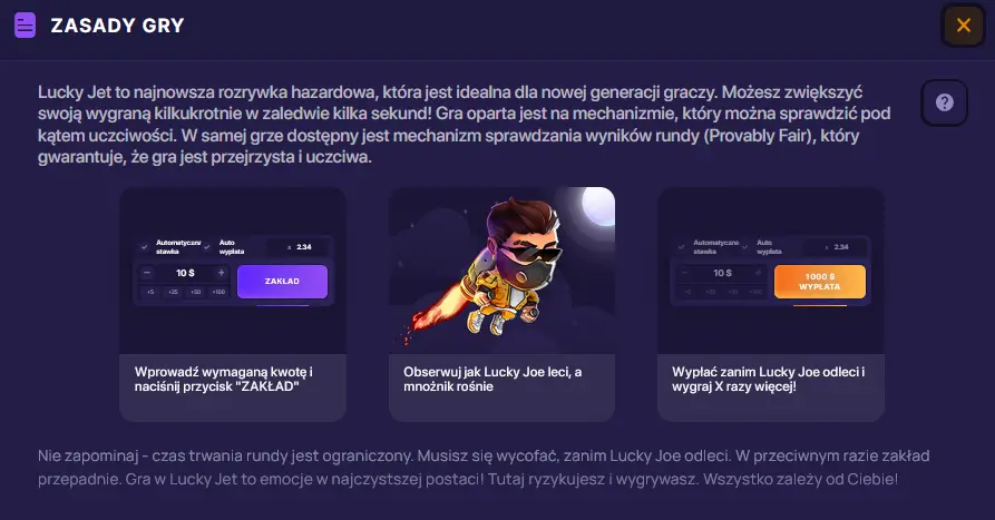 Zasady gry Lucky Jet Zasady gry Lucky Jet